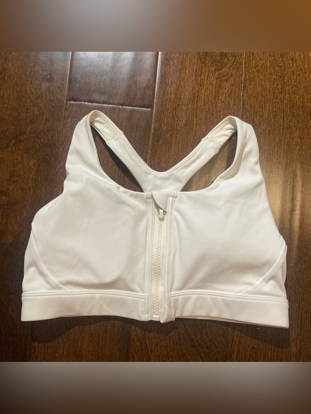 Athleta zip sports bra Size M white